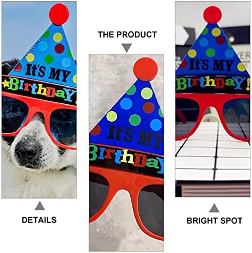BESTOYARD Sevimli Güneş Gözlüğü 2 adet doğum günü şapkası Güneş Gözlüğü Komik fotoğraf kabini Güneş Gözlüğü Doğum