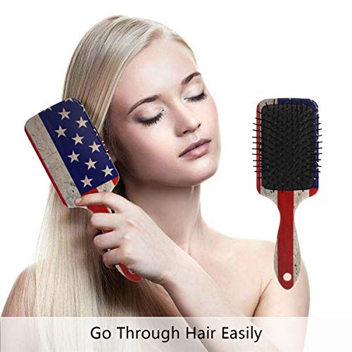Vıpsk Hava yastığı Saç Fırçası, Plastik Renkli Retro Amerikan ABD Bayrağı, Kuru ve ıslak saçlar için Uygun iyi Masaj