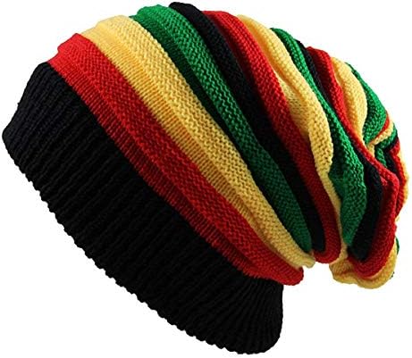 Qhome Moda Bob Marley Jamaikalı Reggae Kap Çok Renkli Çizgili Rasta Şapka Hımbıl Baggie Bere Skullies Gorro Rasta
