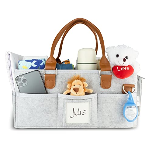 HomeForEach-Çıkarılabilir bölücüler ile taşınabilir bebek bezi Caddy saklama çantası, kreş için Caddy Organizatör,
