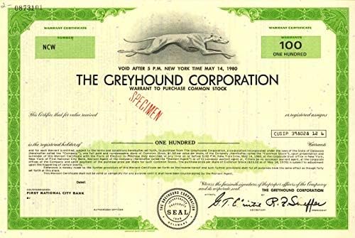 Greyhound Corporation-Numune Stok Sertifikası