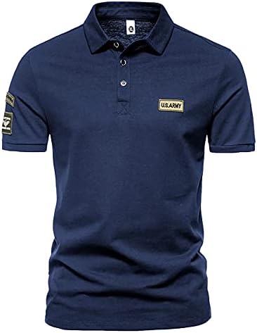 T Shirt Erkekler için Yaz Kısa Kollu Turn-Aşağı Yaka Katı Düğmeler Bluz Polo GÖMLEK Egzersiz Tops