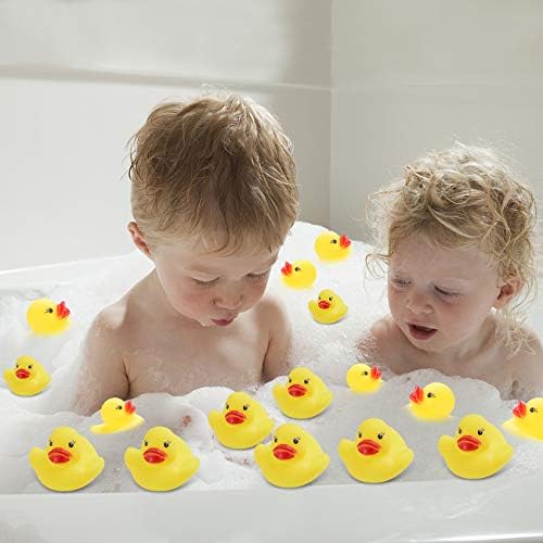 LOUHUA Lastik Ördek Banyo Oyuncakları 50 ADET Mini Ördekler Toplu Çocuklar için Bebek Duş Süslemeleri Doğum Günü Partisi