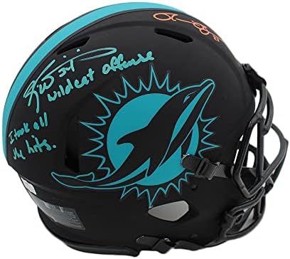 Ricky Williams & Ronnie Brown, Miami Dolphins Speed Authentic Eclipse NFL Kaskını”Tüm İsabetleri Aldım Yazısıyla İmzaladı