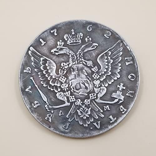 Antika El Sanatları 1762 Pirinç Gümüş Kaplama Eski Gümüş Dolar Gümüş Yuvarlak Yabancı Paralar Antika Koleksiyonu