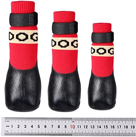 Açık ve Kapalı için Udebohe köpek çorapları (4 Adet), Kaymaz Su Geçirmez Köpek Ayakkabıları, Yüksek Streç Örme Yumuşak