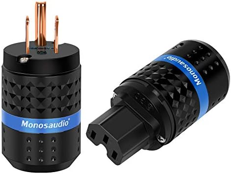 Monosaudio AC Güç fiş konnektörü Saf / Kırmızı Bakır ve IEC320 C13 Konektörü Ses DIY Şebeke Güç Kablosu (Rodyum Kaplama)
