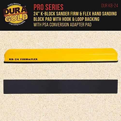 Dura-Altın Pro Serisi 24 K-Blok Sander Firma & Flex XL Longboard El Zımpara Blok Pad ile Kanca & Döngü Destek ve PSA