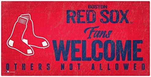 MLB Boston Red Sox Unisex Boston Red Sox Hayranları Hoş geldin Yazısı, Takım Rengi, 6 x 12