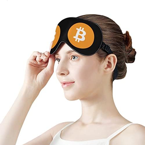 Bitcoin sembol baskı göz maskesi ışık engelleme uyku maskesi seyahat için ayarlanabilir kayış ile uyku vardiyalı çalışma