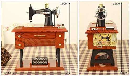 ISMARLAMA dikiş makinesi Müzik Kutusu Vintage Mini Pedal dikiş makinesi Mekanik Saat Müzik Kutusu Ev masa süsü