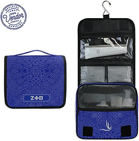 BBGreek Zeta Phi Beta Gereçler - Tuvalet Seyahat çanta düzenleyici Asılı Kanca ile Kozmetik Makyaj Çantası Kadınlar