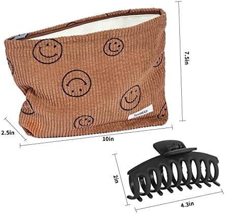 XİROMUN Makyaj çantası-çanta için kozmetik çantası kadife makyaj çantası，Kadın Çantası Çanta Gülen Yüz Makyaj Çantası