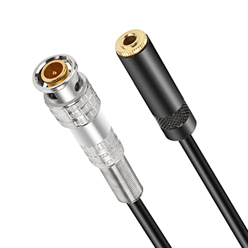 MEİRİYFA BNC Erkek 3.5 mm (1/8) dişi Fiş TRS Stereo Koaksiyel Güç Ses Kablosu (0.5 M) (BNC Erkek 3.5 mm Dişi)