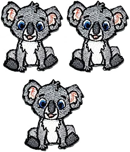 Umama Yama 3 Set Mini Koala Ayı Sevimli İşlemeli Yama Küçük Bebek Ayı Koala Karikatür Çocuklar Demir On Yamalar Giysi