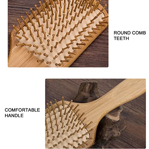 6 Adet Saç Fırçası Seti, bambu Malzeme dolaşık açıcı ıslak ve kuru kullanım kıvırcık saç fırçası ev Salon için