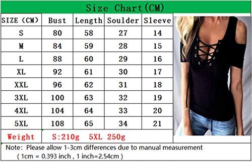 Andongnywell kadın Seksi Kapalı Omuz Halat kısa kollu tişört V Boyun Bluz Ön Üst T Shirt Tunikler