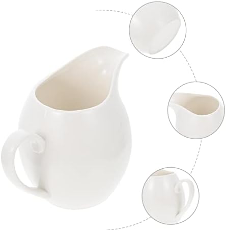 Luxshıny 1 adet süt Sürahisi Beyaz Seramik Kupalar Sos Sürahileri Seramik Sürahi Espresso Çekimleri Sos Servis Teknesi