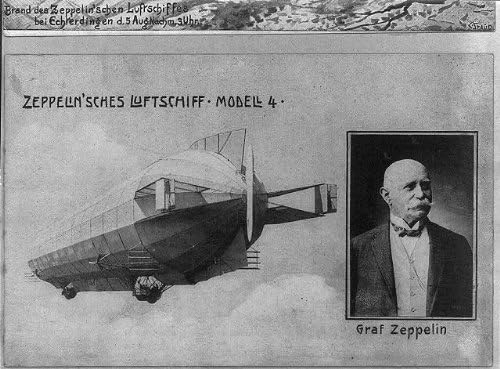 HistoricalFindings Fotoğraf: Zeplin Zeplin,Model 4, GRAF von Zeppelin'in Gömme Büstüyle, 1838-1917, Genel