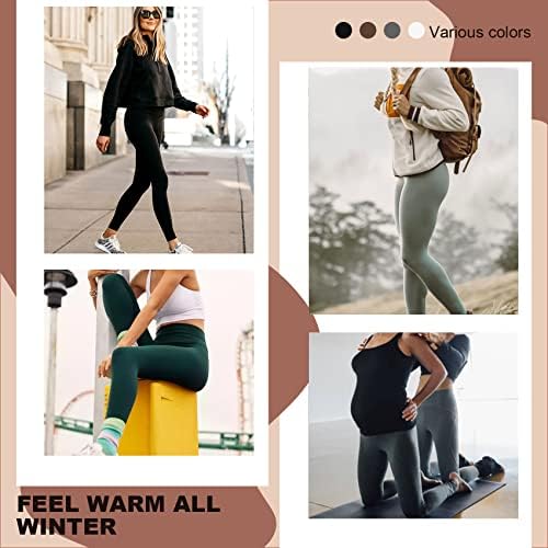 Opuntıa 2 Paket Polar Astarlı Yüksek Belli Tayt Kadınlar için Sıcak kış pantolonları Karın Kontrol Yoga Yürüyüş Koşu