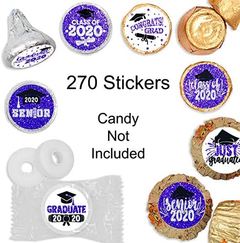 Sınıf 2020 Mezuniyet Partisi Öpücük Çikolata Çıkartmalar Etiketleri / Mezuniyet Partisi Süslemeleri / 270 Çıkartmalar