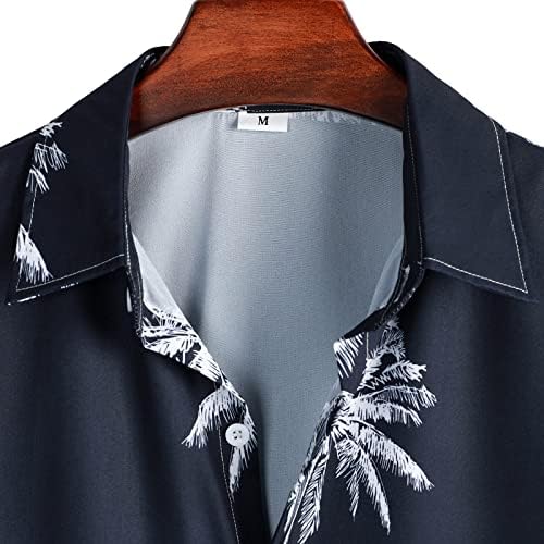 HDZWW Kısa Kollu Nefes T-Shirt Erkek Casual Polyester Bahar T-Shirt Artı Boyutu Derin V Boyun Düğmesi Plaj