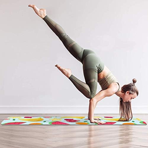 Unicey Kalın Kaymaz Egzersiz ve Fitness 1/4 Yoga mat Renkli Tropikal Meyveler Desen Baskı Yoga Pilates ve Zemin Fitness