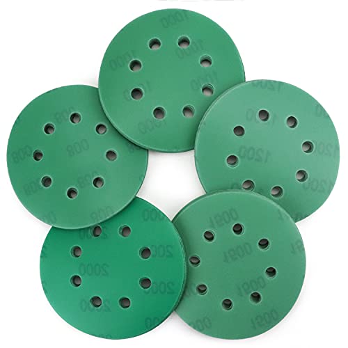 5 İnç Zımpara Diskleri 50 Paketi 8 Delik cırt cırt 800/1000/1200/1500/2000 Çeşitli Ince Kum Islak Kuru Yeşil 5” Zımpara