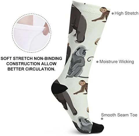 WEEDKEYCAT Farklı Türleri Maymunlar Ekip Çorap Yenilik Komik Baskı Grafik Rahat Orta Kalınlıkta İlkbahar Sonbahar