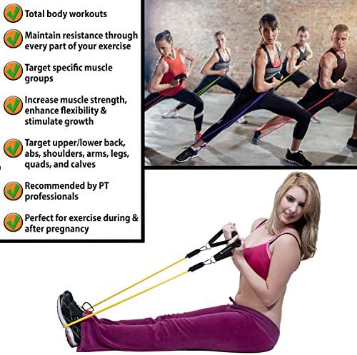 Egzersiz için SmarterLife Direnç Bantları, Fizik Tedavi - Kadınlar, Erkekler için Egzersiz Bantları-Ton Kolları, Bacaklar,
