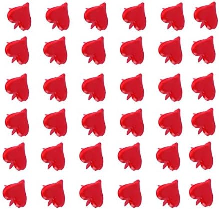 JANOU 100 adet Kırmızı Kalp Şekli Mini Başlı Yuvarlak Kafa Metal Renk Başlı Bölünmüş Pimleri Kağıt Bağlantı Elemanları