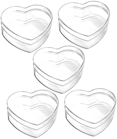 ISMARLAMA 5 adet Kalp Hediye Kutusu Cupcake Kapları Şeker Hediye Kutusu Düğün Tatlılar Kutusu Şeffaf Şeker Kutuları