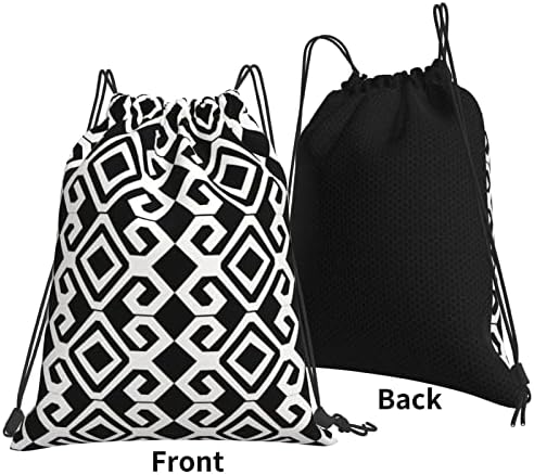 Larklitz Siyah Ve Beyaz Minimalist Doku İpli Sırt Çantaları spor çantaları Spor Depolama Goodie Cinch Çantası