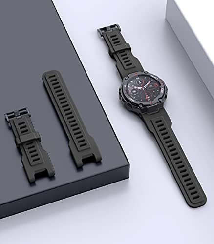 MoKo Spor Kayış ile Uyumlu Huami T-Rex / T-Rex Pro, yumuşak Silikon saat kayışı Ayarlanabilir Bileklik Yedek Watchband