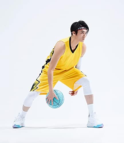 Topeter Örgü Forması Boş Takım Üniforma basketbol forması Şort Spor Hücum Sarı 5XL