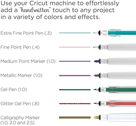 Cricut Ultimate İnce Uçlu Kalem Seti, Yazmak, Çizmek ve Renklendirmek, Kişiselleştirilmiş Kartlar ve Davetler Oluşturmak,