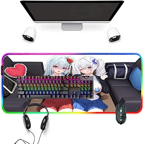 Oyun fare altlığı XXL Sevimli Seksi Kız Büyük Memeli Bilgisayar klavye matı LED Serin Kırmızı Mavi RGB Kauçuk Taban