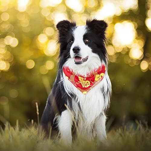 Köpek için kare Bandanalar Katlanabilir Pet Mendil Fare Çin Yeni Yılı Kedi Günlük Önlükler Eşarplar Kızlar ve Erkekler