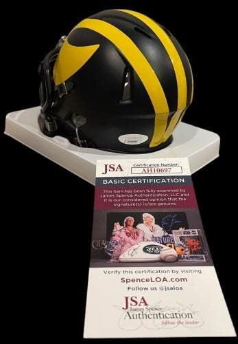 Johnson, Michigan Wolverines Mini Kask Jsa Coa İmzalı NFL Mini Kasklarını İmzalayacak mı
