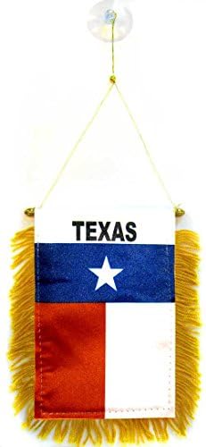 AZ BAYRAĞI Texas Mini Afiş 6 x 4 - Texan ABD Devlet Flama 15x10 cm - Mini Afiş 4x6 inç Vantuz Askısı